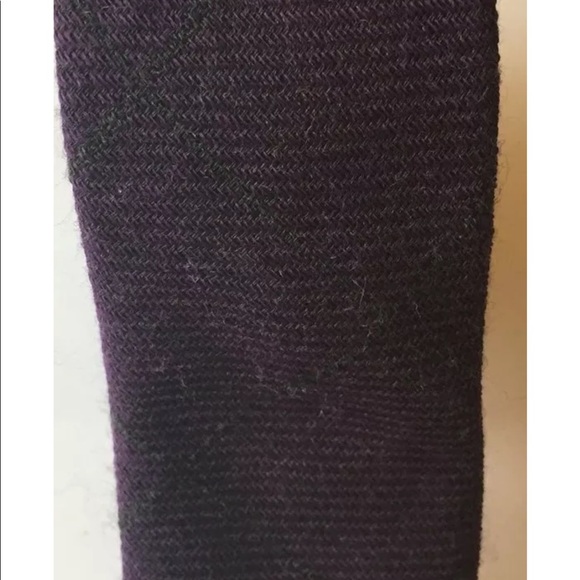 New Le Chateau Montreal Men Thin Neck Tie Purple Argyle Italy 100% Wool - Picture 3 of 8